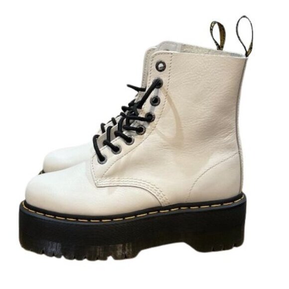 Dr. Martens 1460 Max Leather Platform Boots in Optical White – Size 9 – NEW! - Picture 2 of 11